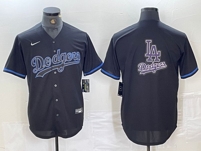 Men Los Angeles Dodgers Blank Black Fashion Edition 2024 Nike Game MLB Jersey style 11